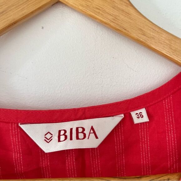 Biba Coral Pink  Bell Sleeves Cotton Pockets Maxi Dress - Picture 8 of 12